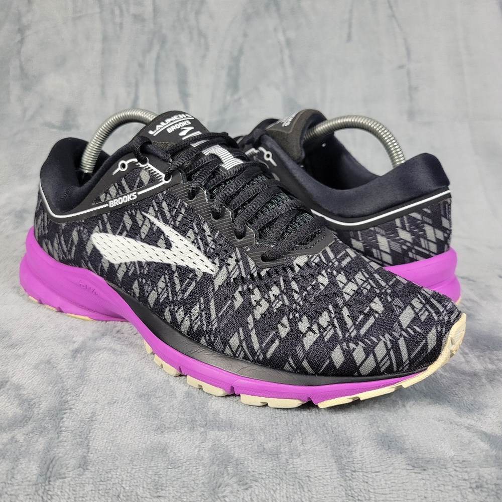 Brooks Launch 5 Black Purple Running Shoes Women  Size 10.5 B 1202661B090